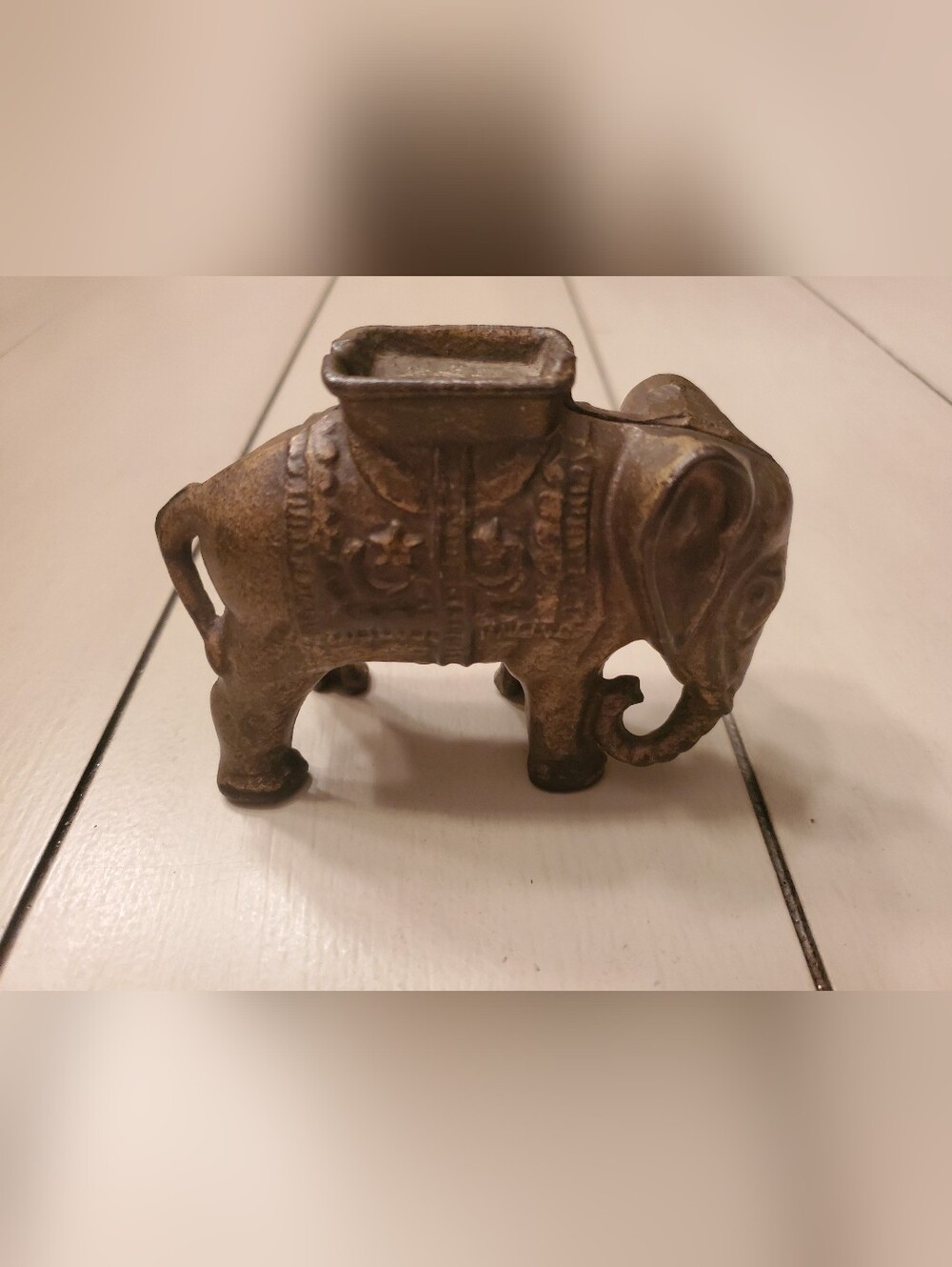 A.C. Wiliams - Cast Iron Penny Still Bank - Elephant With Howah